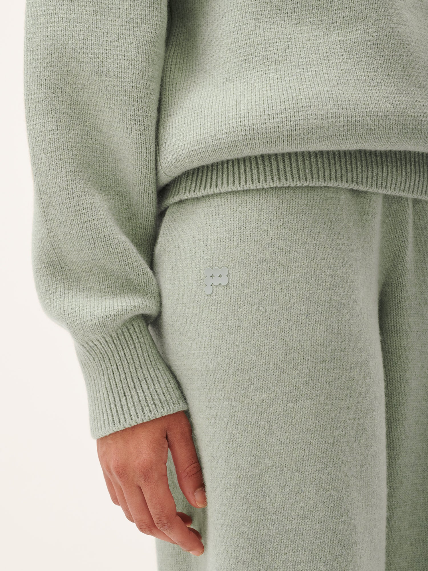 DNA_Recycled_Cashmere_Tapered_Track_Pants_Moss_Green_female