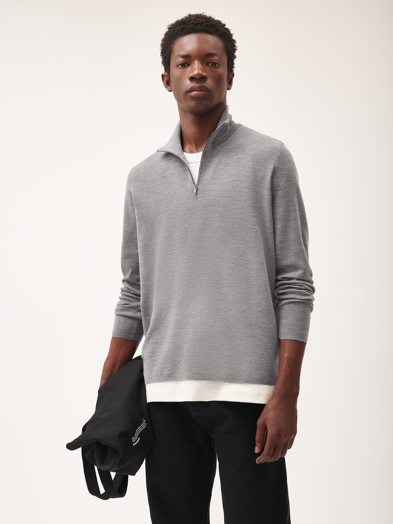 Merino_Knit_Slim_Fit_Half_Zip_Sweater_Grey_Marl_Male-2