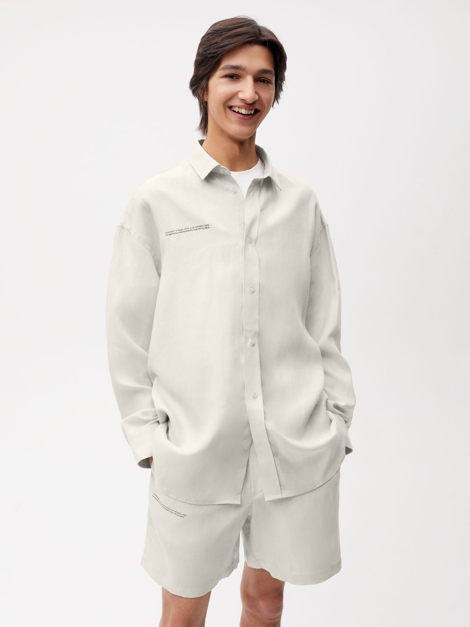 Aloe Linen Collared Long Sleeve Shirt Male