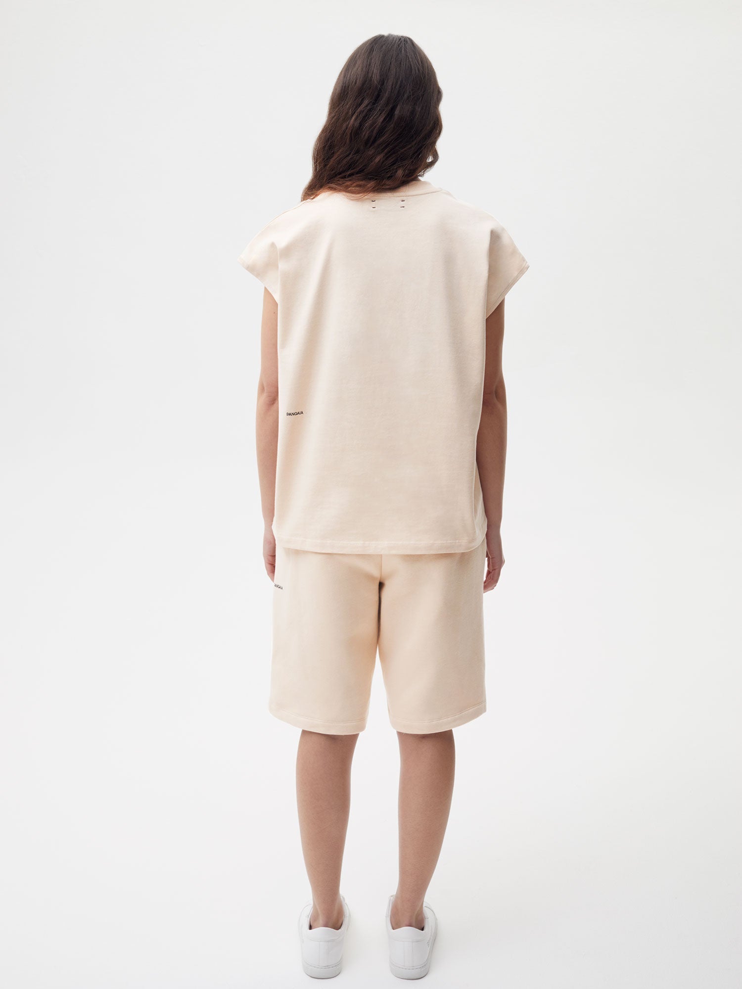 Organic Cotton Cropped Shoulder T Shirt Sand Female