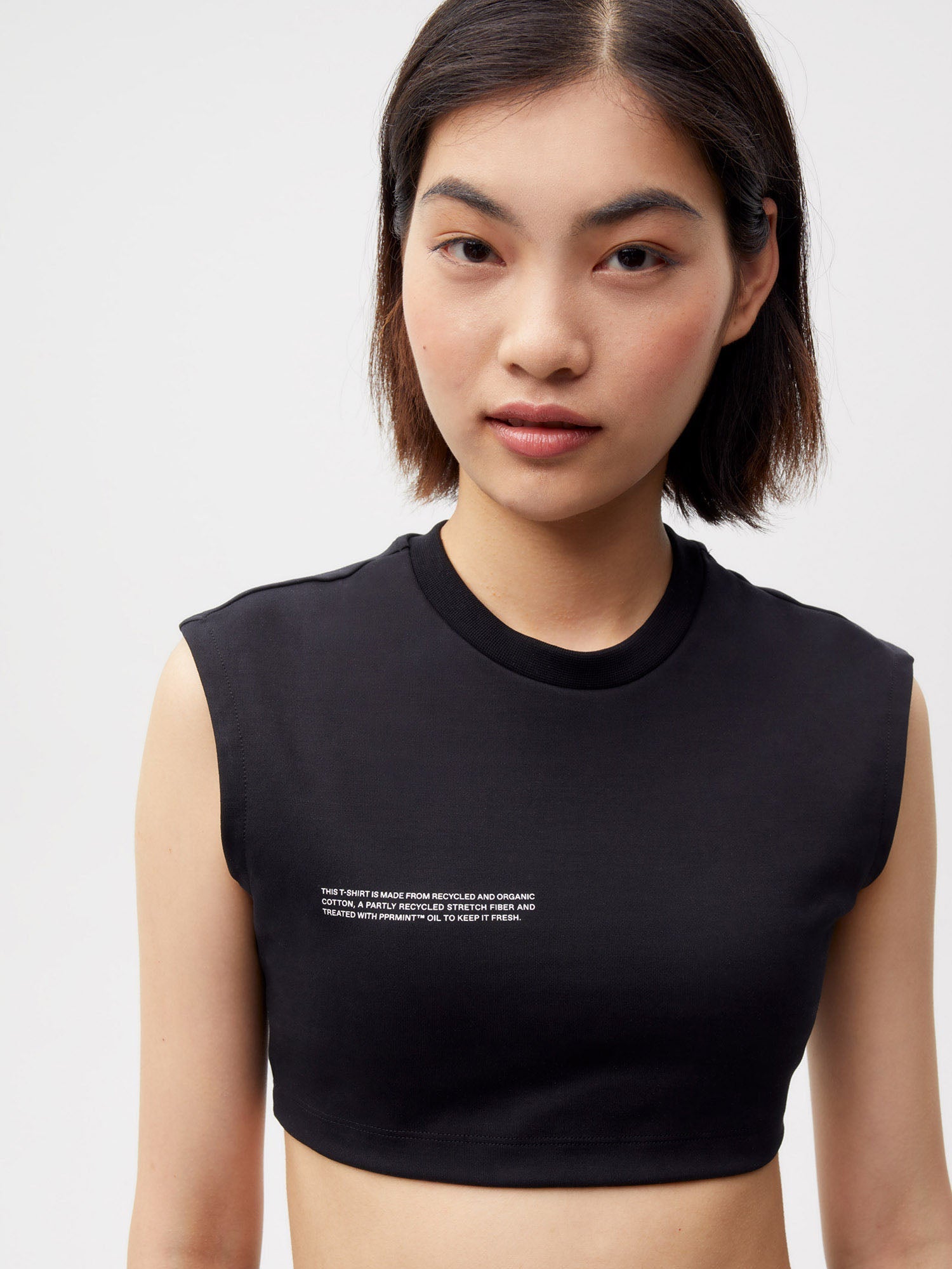 Recycled Cotton Fitted Crop T-Shirt Female