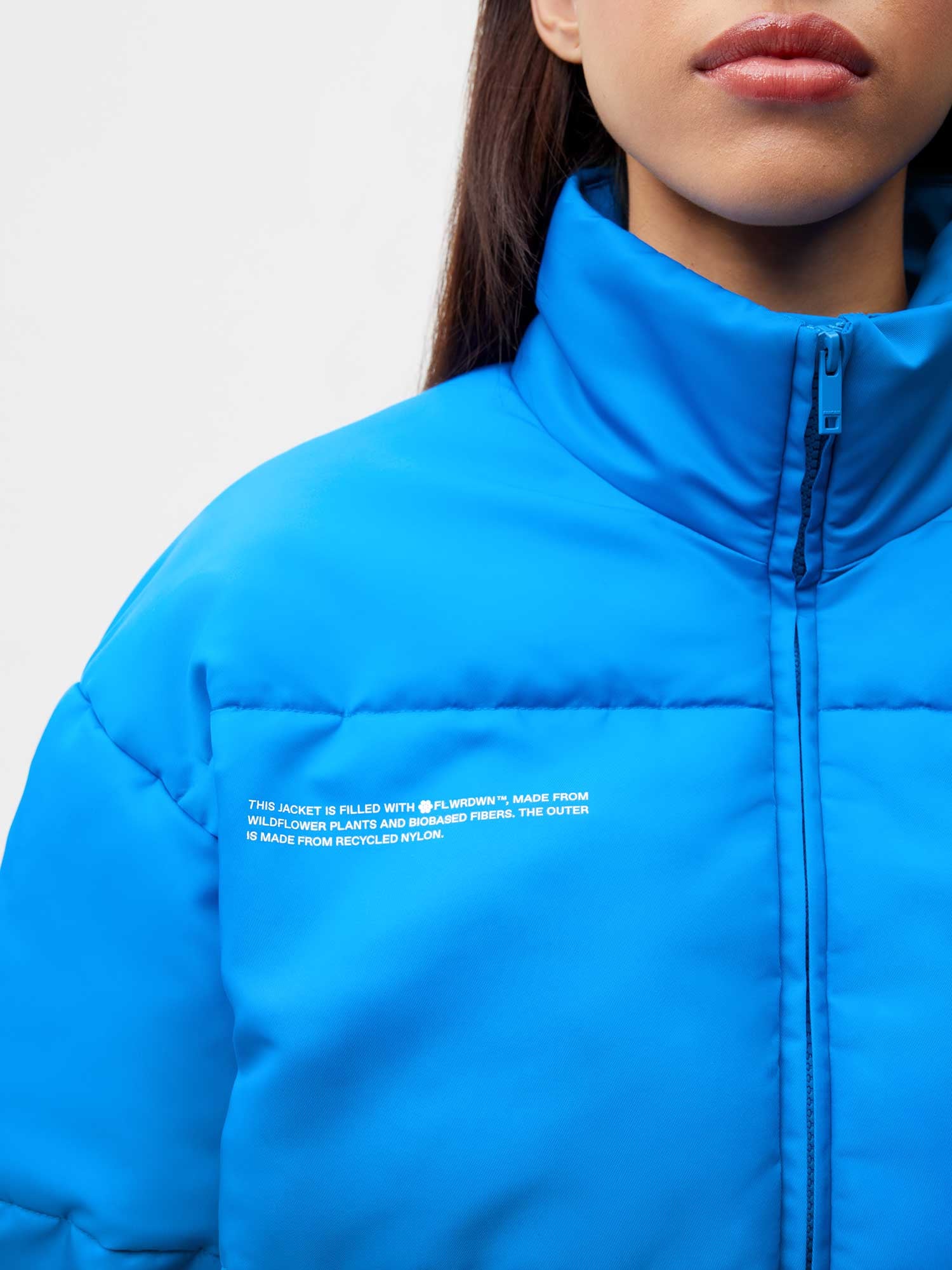 Recycled-Nylon-FLWRDWN-Bomber-Jacket-Cerulean-Blue-Female-2