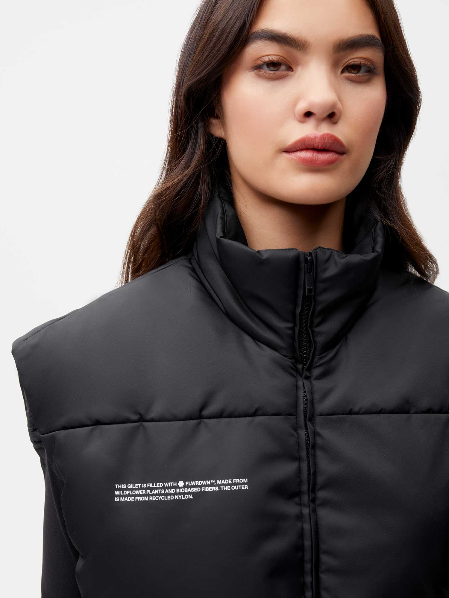 Recycled Nylon FLWRDWN Gilet—black female-2