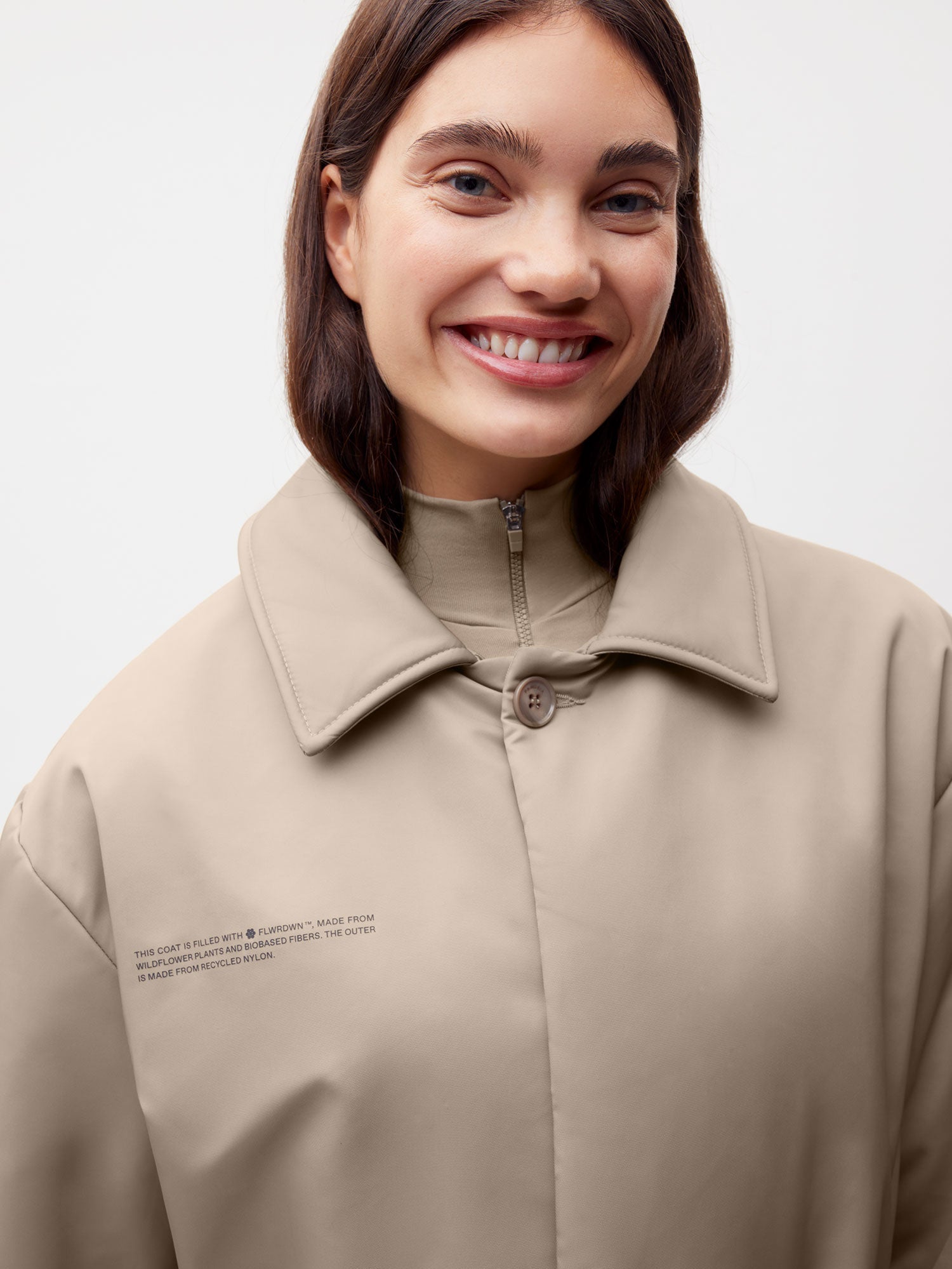Recycled-Nylon-NW-FLWRDWN-Trench-Coat-Taupe-Female-2