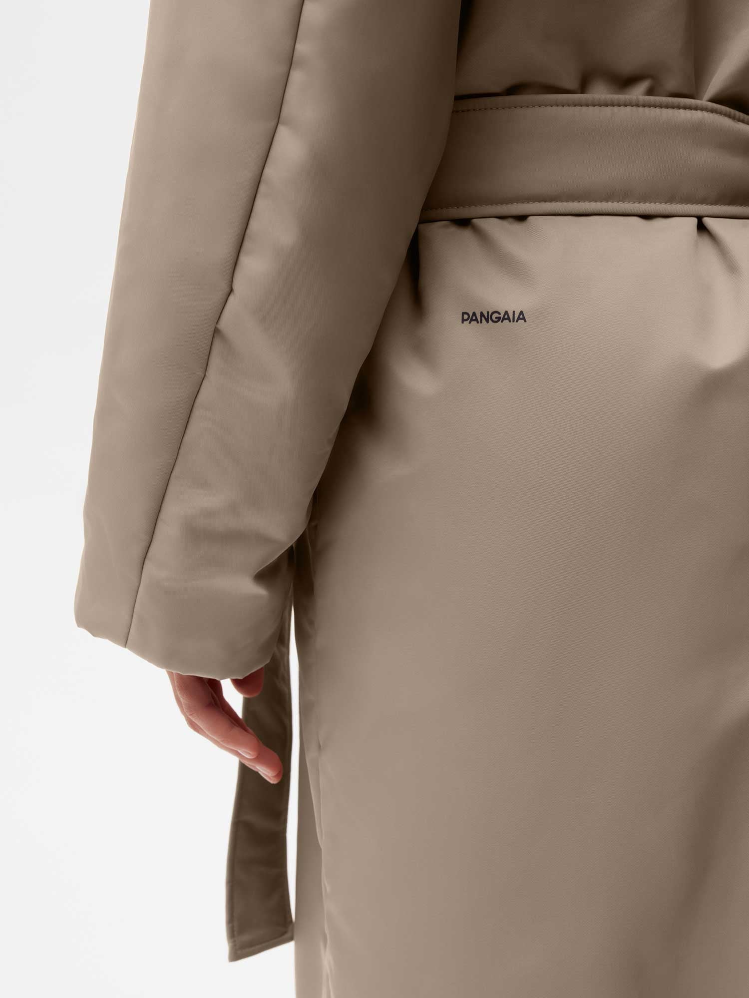 Recycled-Nylon-NW-FLWRDWN-Trench-Coat-Taupe-Female-3