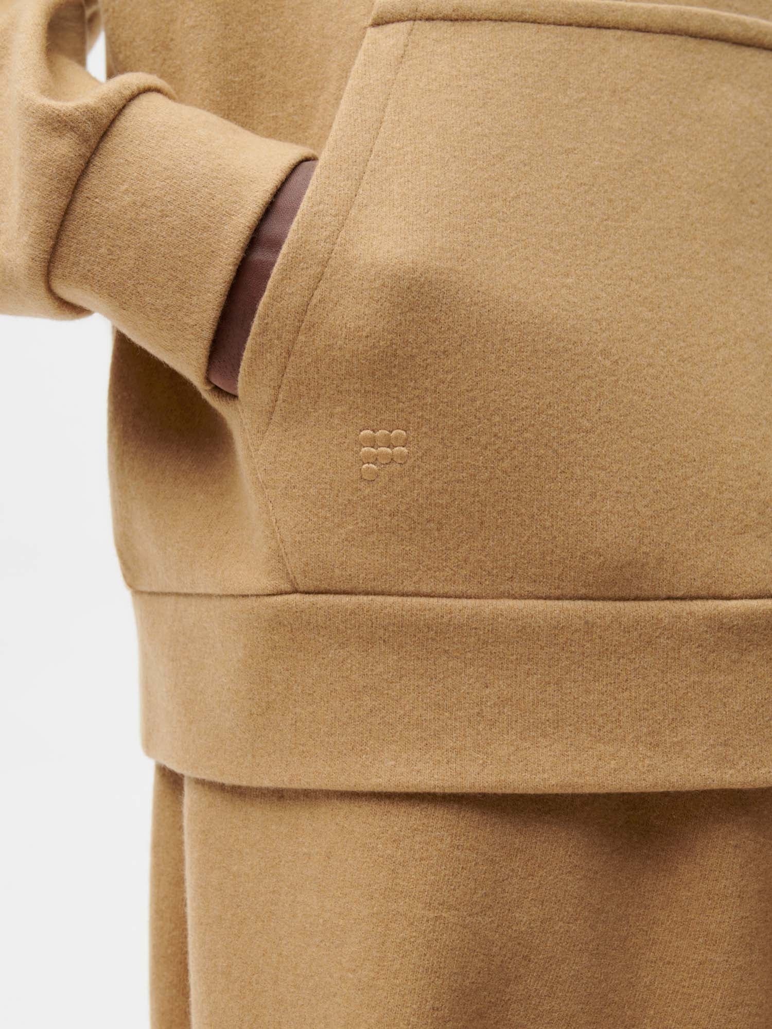 Recycled-Wool-Jersey-Hoodie-with-Pocket-Camel-Male-2