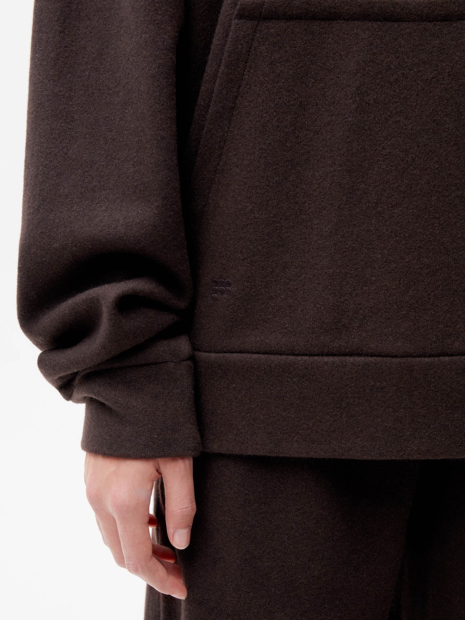 Recycled-Wool-Jersey-Hoodie-with-Pocket-Chestnut-Brown-Female-2