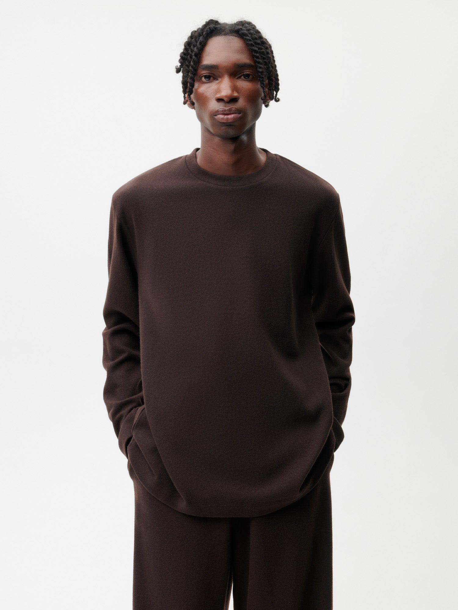 Recycled-Wool-Jersey-Long-Sleeves-T-Shirt-Chestnut-Brown-Male-1