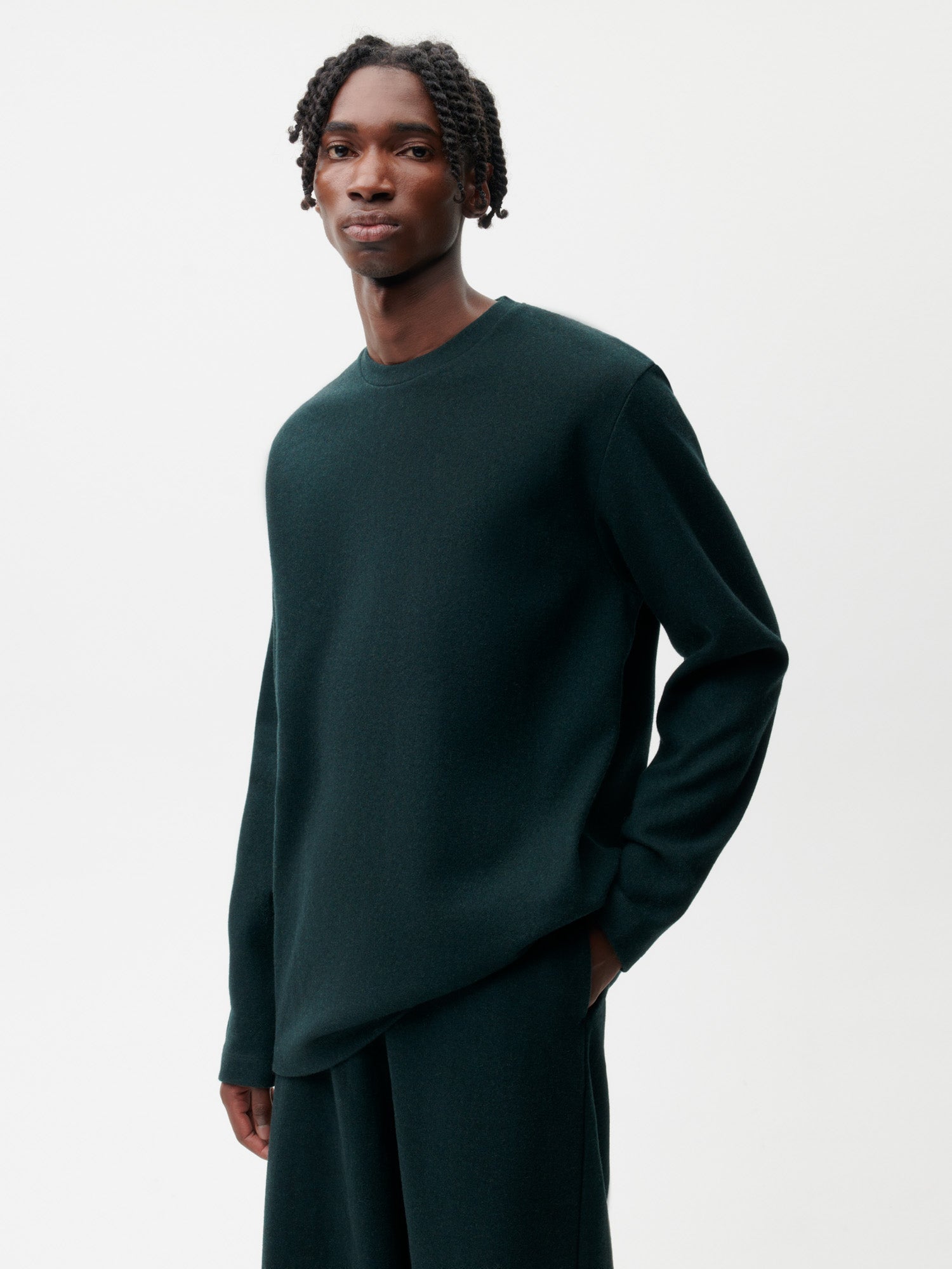 Recycled-Wool-Jersey-Long-Sleeves-T-Shirt-Woodland-Green-Male-1