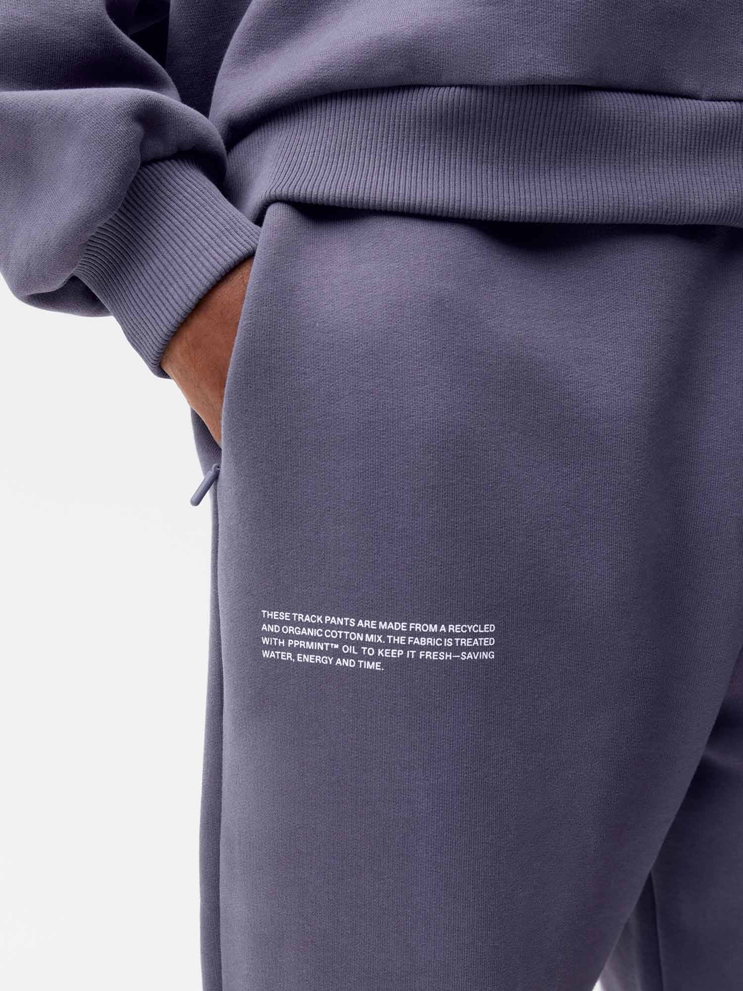Recycled Cotton Tapered Track Pants—slate blue male