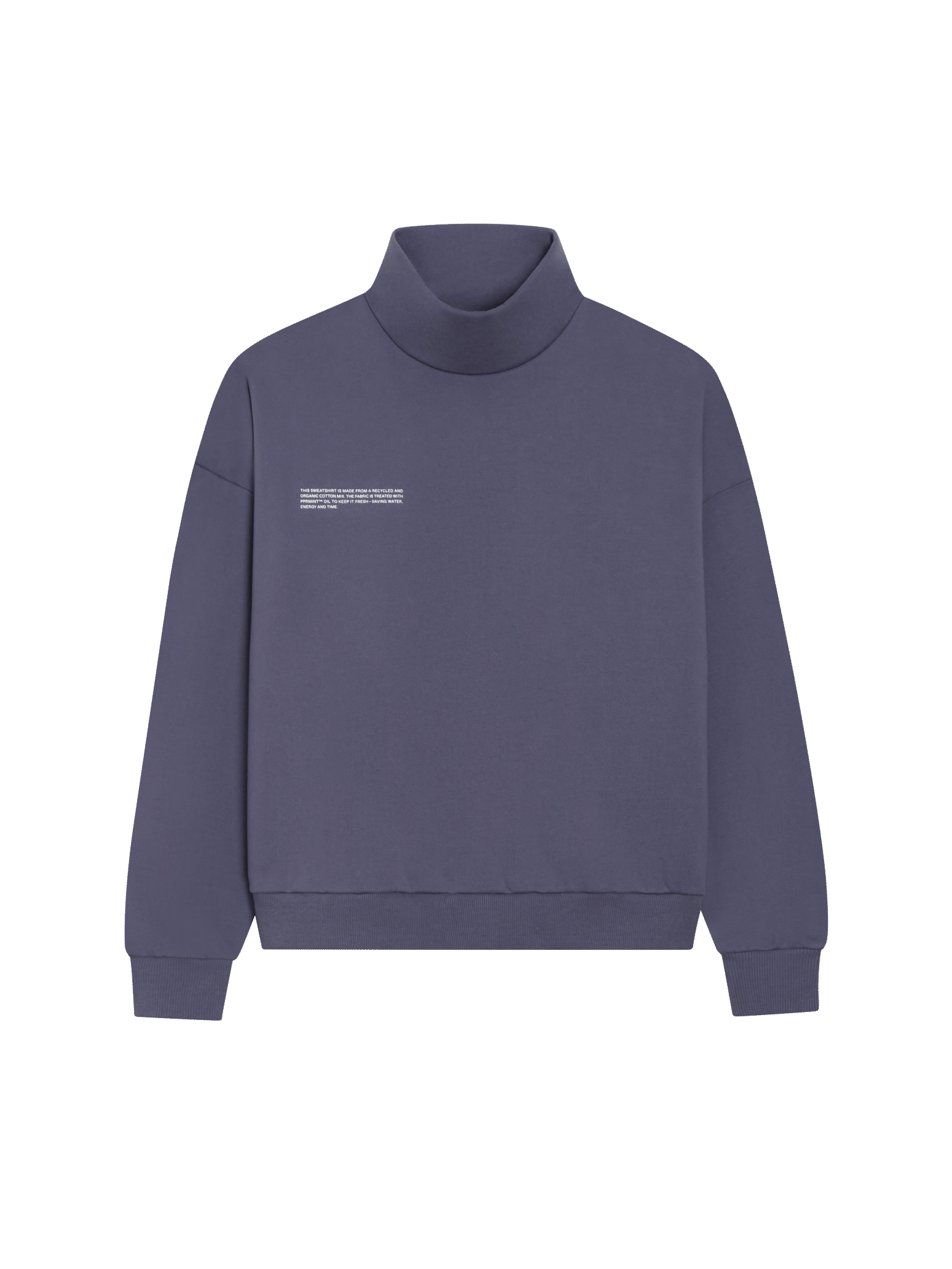 Recycled Cotton Turtle Neck Sweatshirt—slate blue-packshot-3