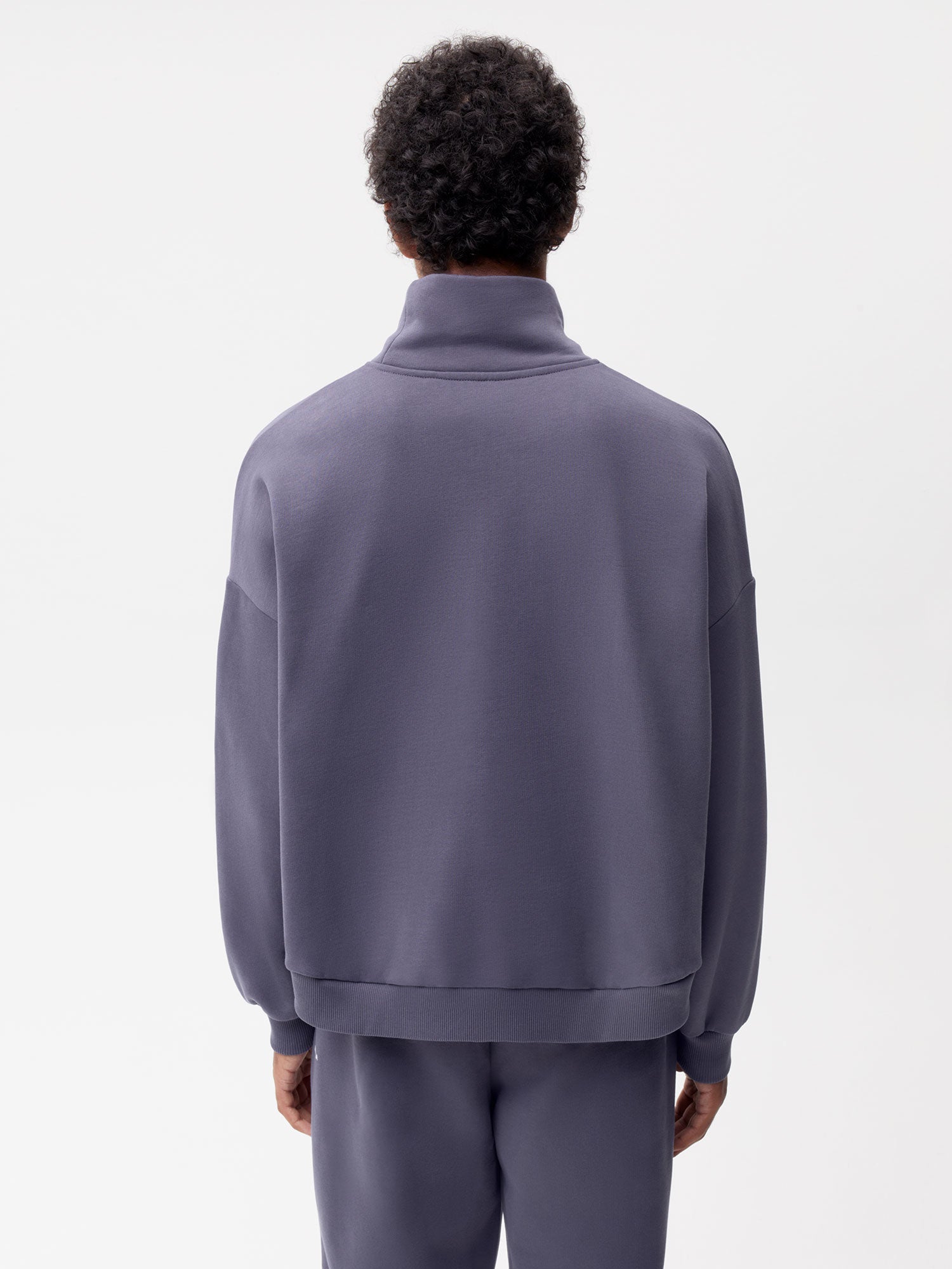 Recycled Cotton Turtle Neck Sweatshirt—slate blue male