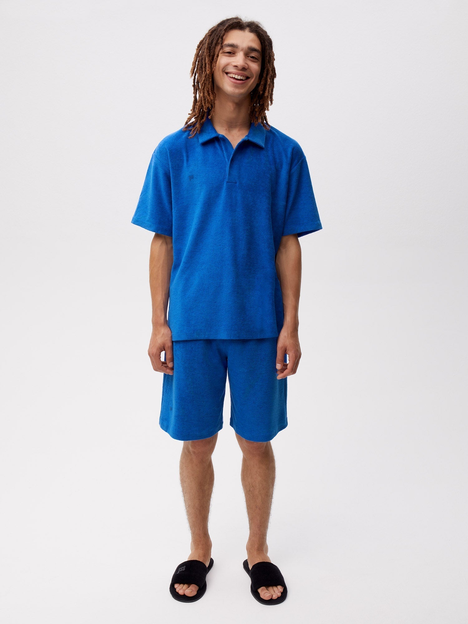 Summer Towelling Long Shorts Cobalt Blue Male