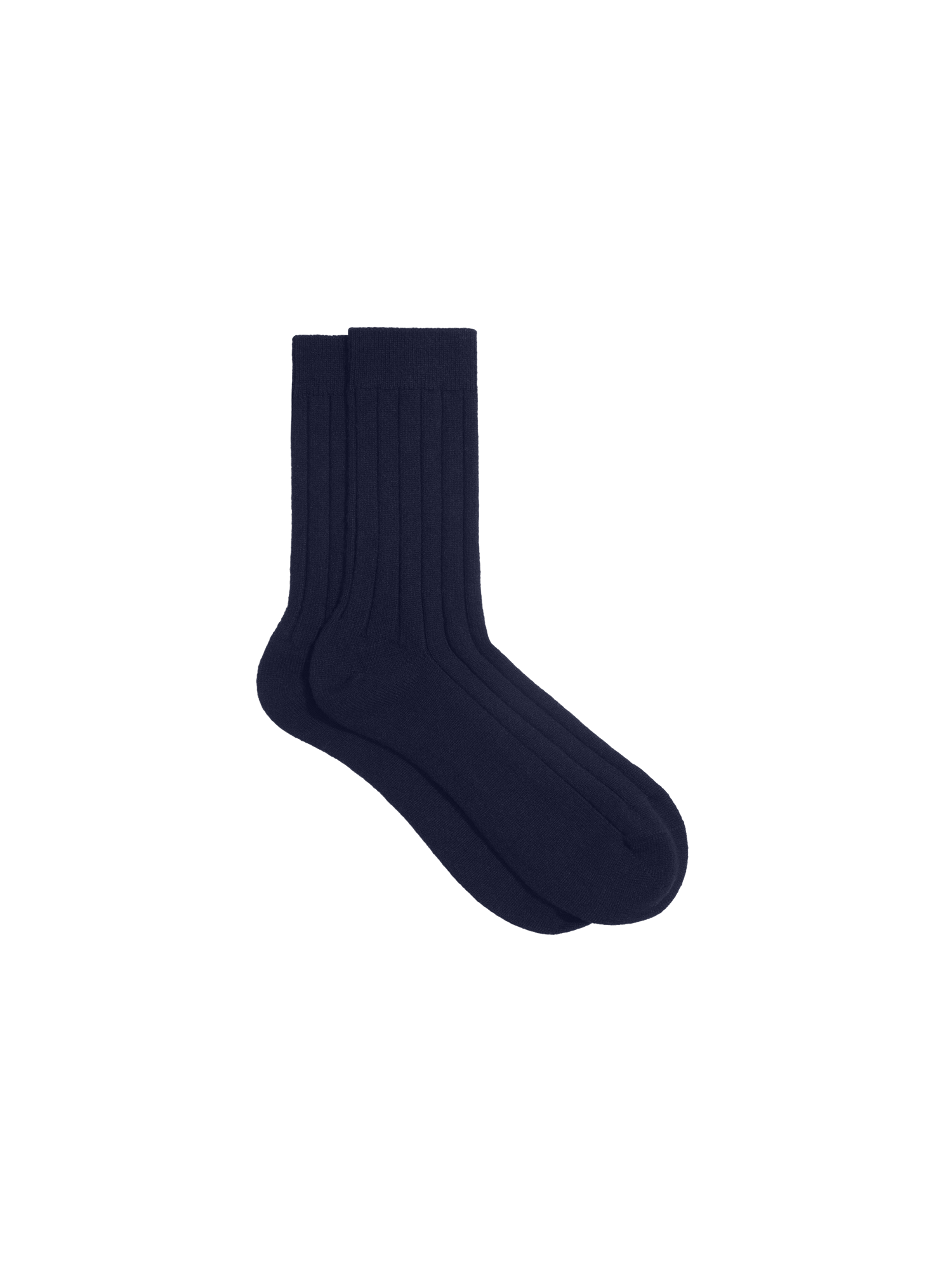 Cashmere Ribbed Socks—dark navy