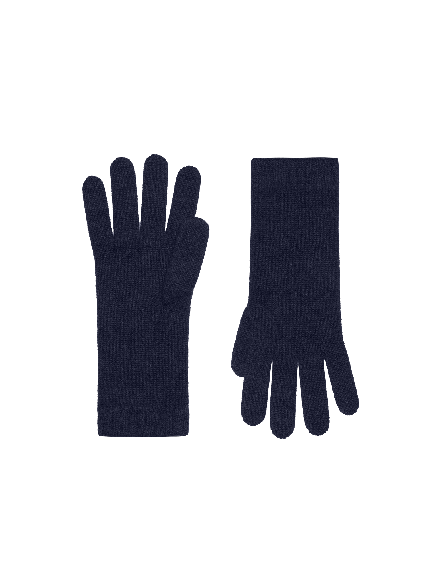 Cashmere Short Cuff Gloves—dark navy