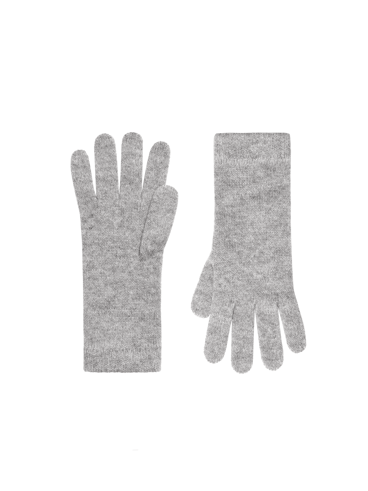 Cashmere Short Cuff Gloves—grey marl