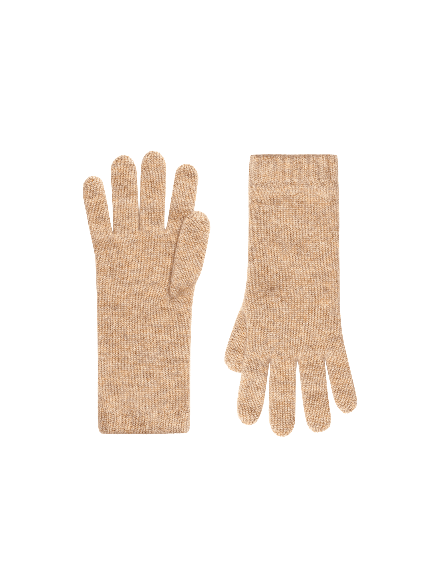 Cashmere Short Cuff Gloves—oatmeal