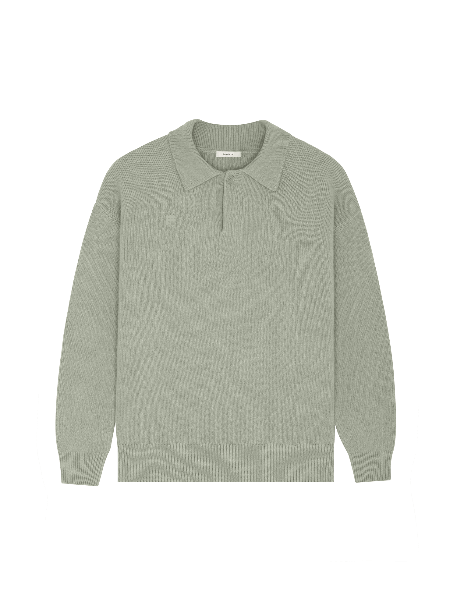 DNA_Recycled_Cashmere_Polo_Sweater_Moss_Green_Male