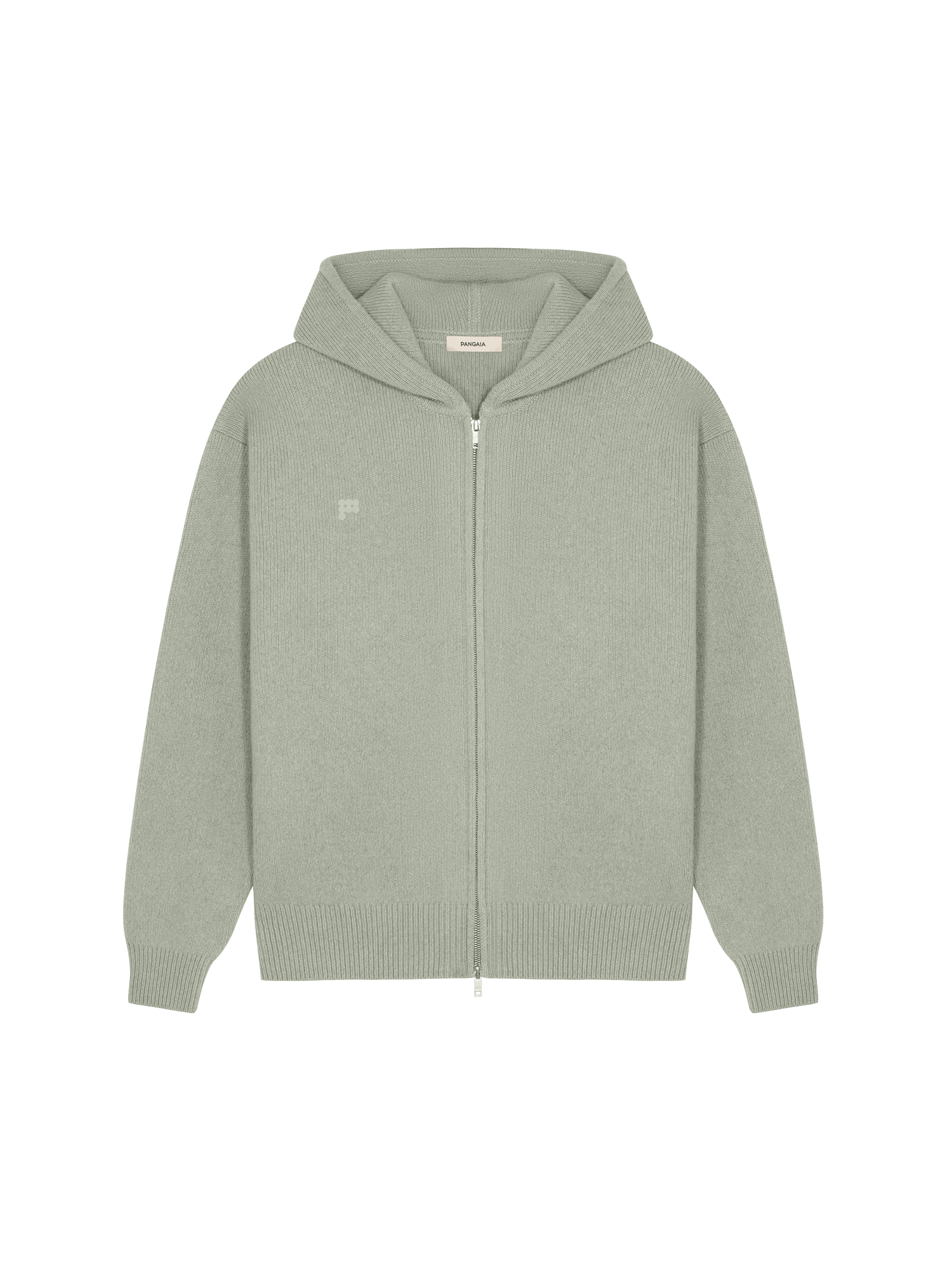 Mens DNA Recycled Cashmere Zipped Hoodie—moss green