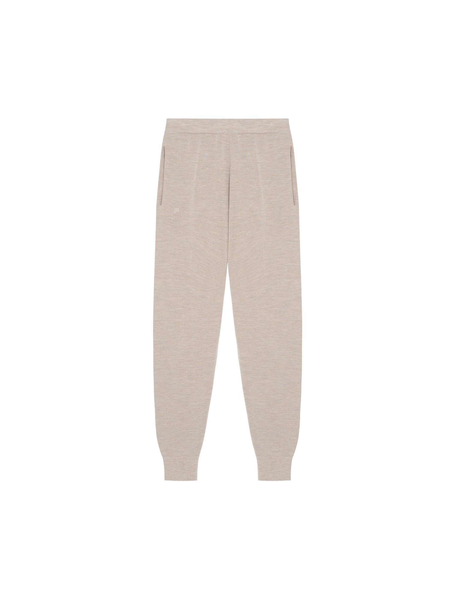 Womens Regenerative Merino Wool Track Pants—stone marl