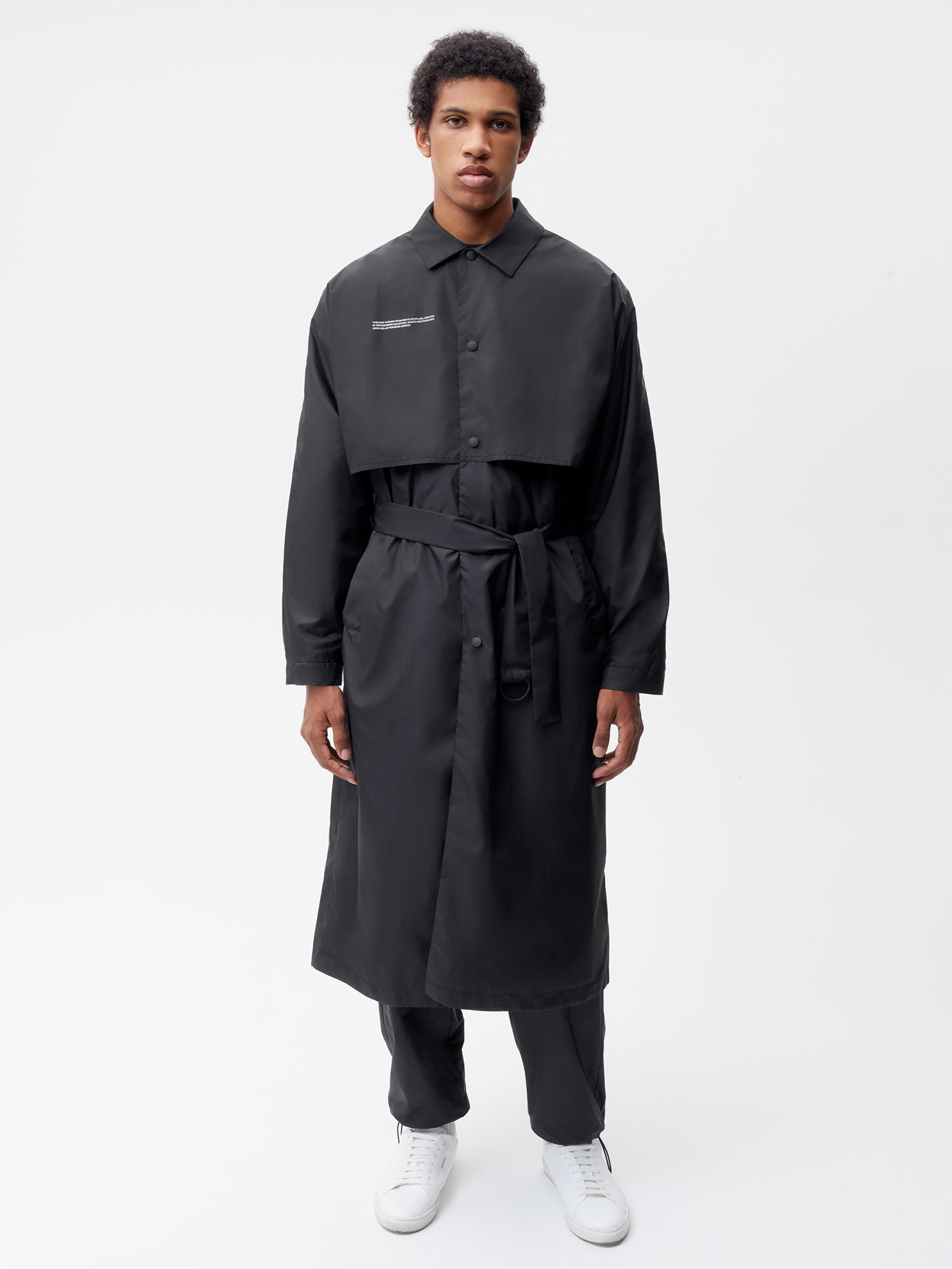 Recycled Nylon Trench Coatâ€”black male