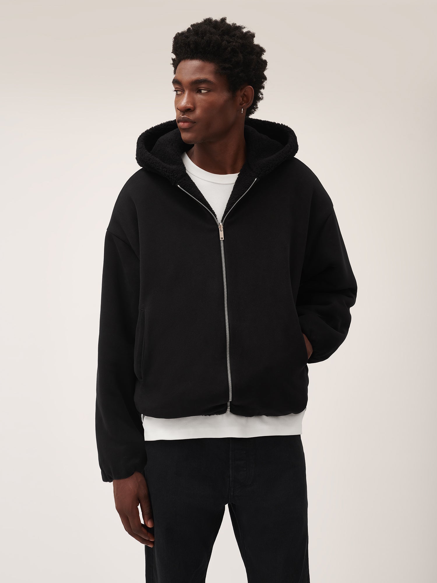 Unisex_Reversible_Outdoor_Fleece_Zip_Hoodie_Black-Male-4