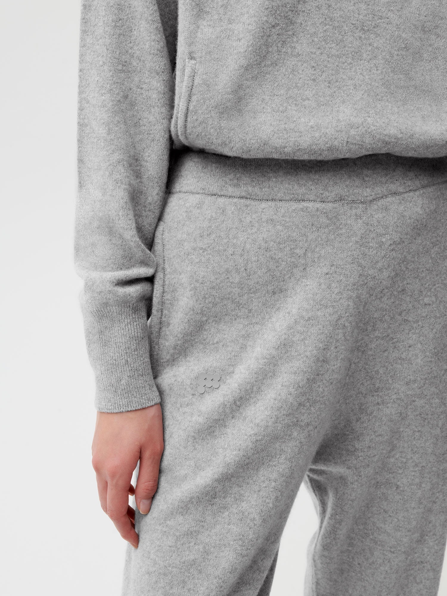 Cashmere Track Pants Pale Grey Melange Female