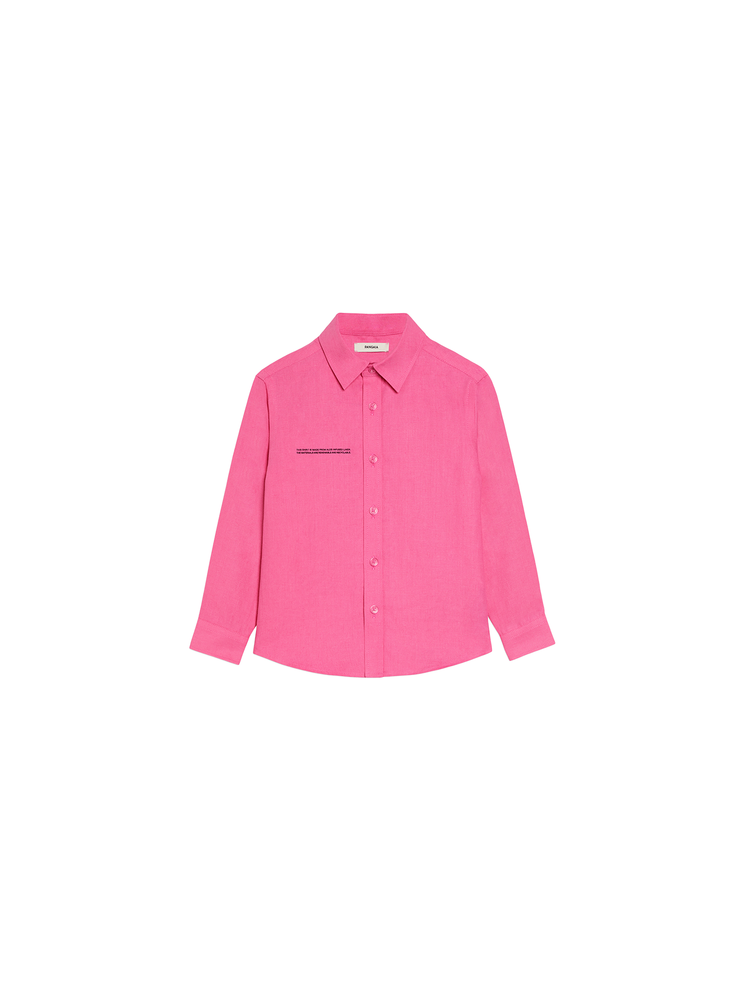 Kids Aloe Linen Long Sleeve Shirtâ€”flamingo pink-packshot-3