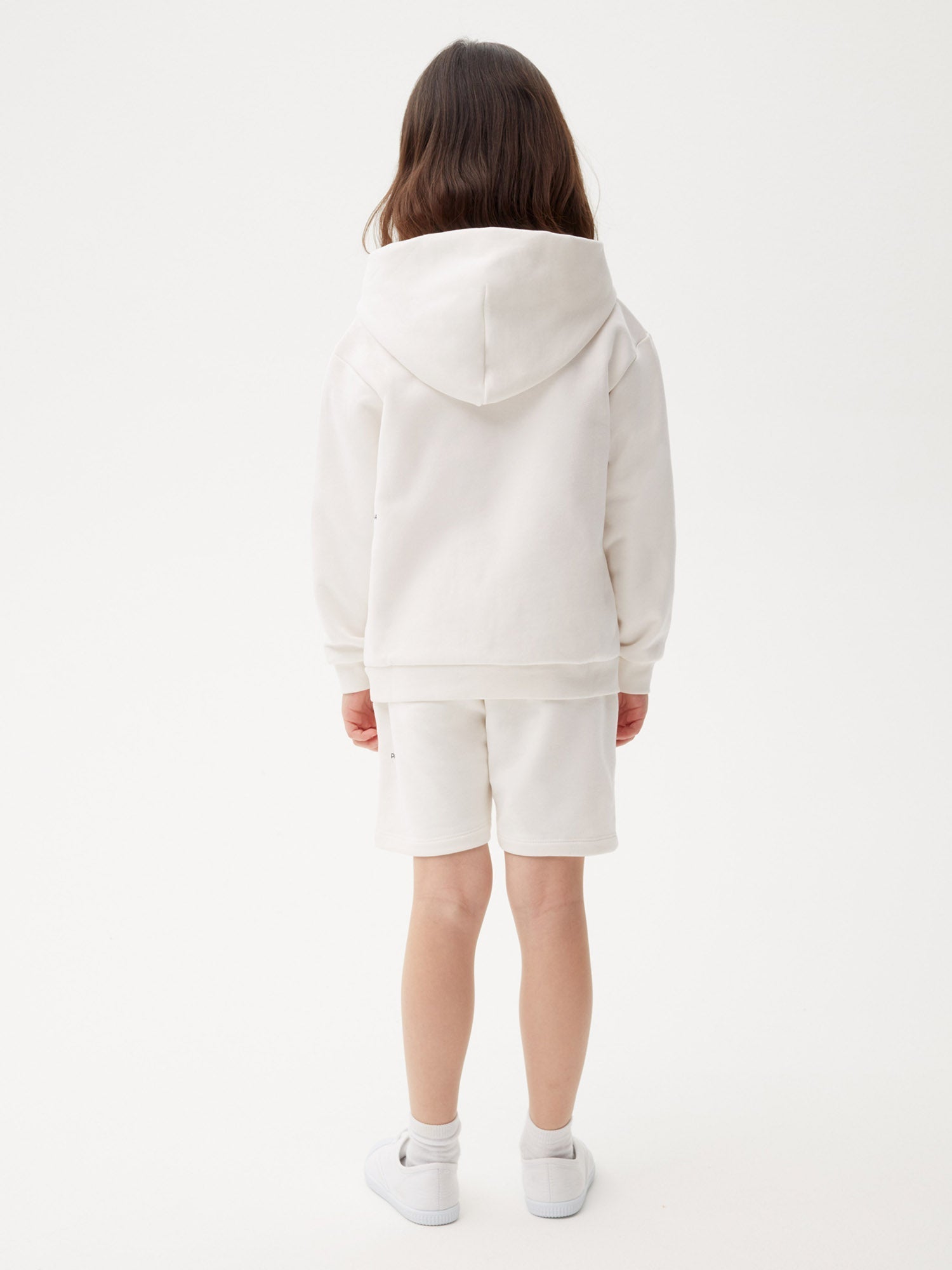 Kids Organic Cotton Zipped Hoodie Off White