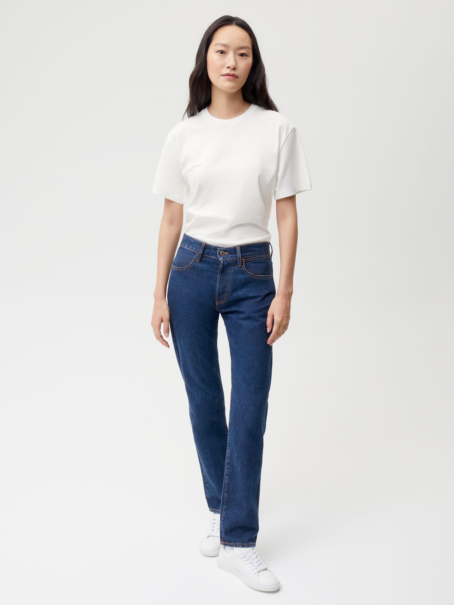 Nettle Button Up Straight Leg Denim Mid Wash Female-1