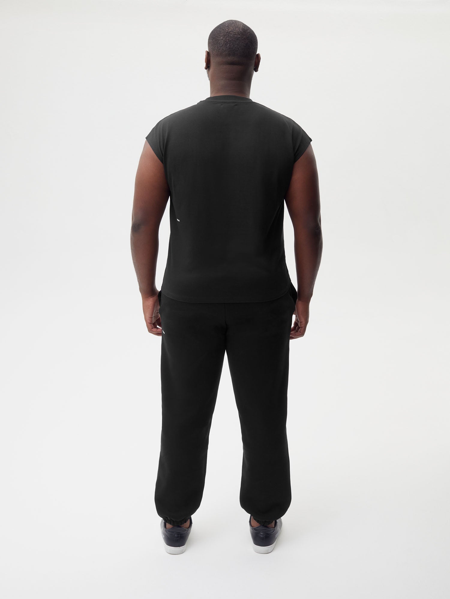 Organic Cotton Cropped Shoulder T Shirt Black Male