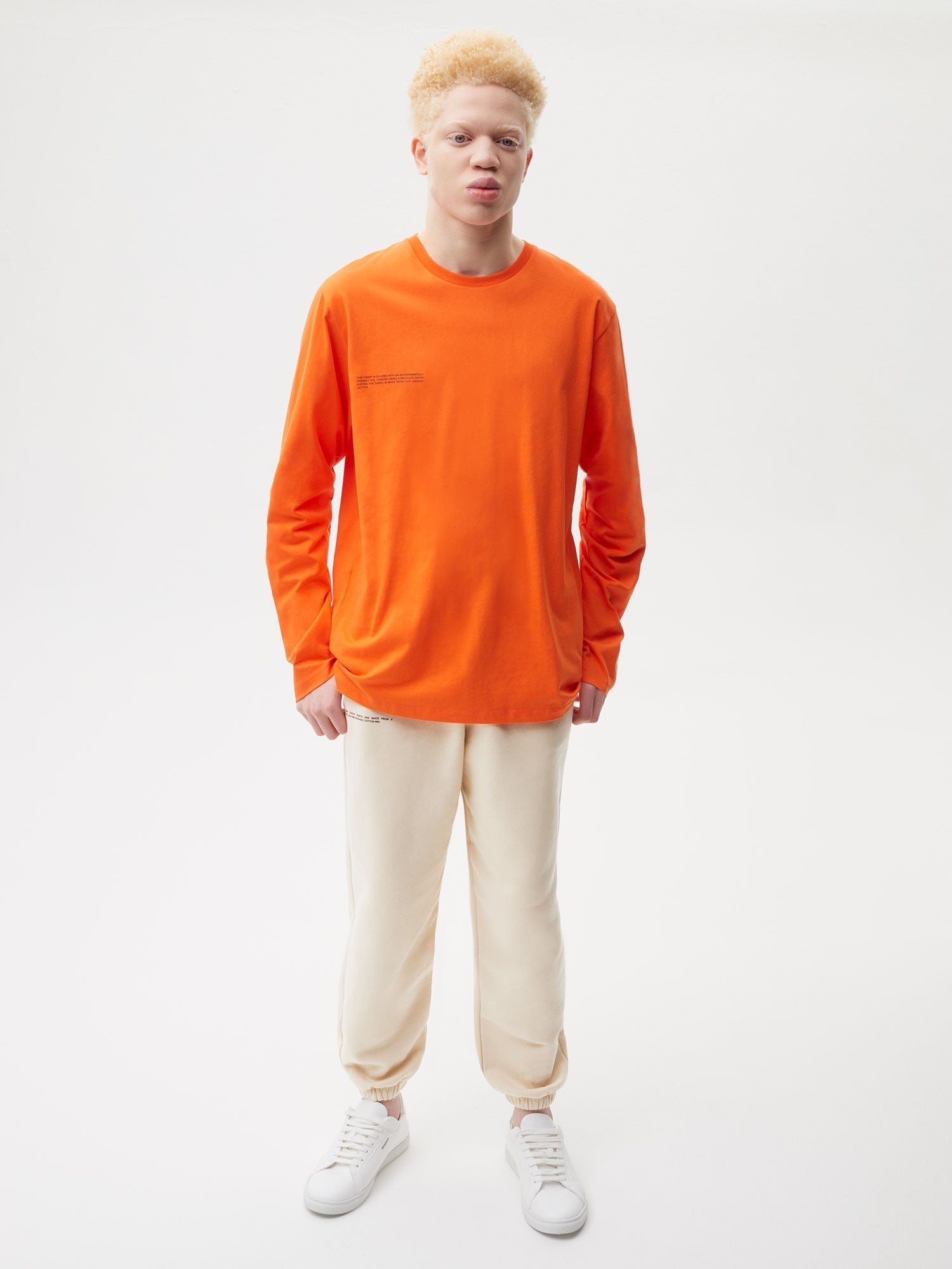 Organic Cotton Long Sleeve T Shirt Persimmon Orange Male