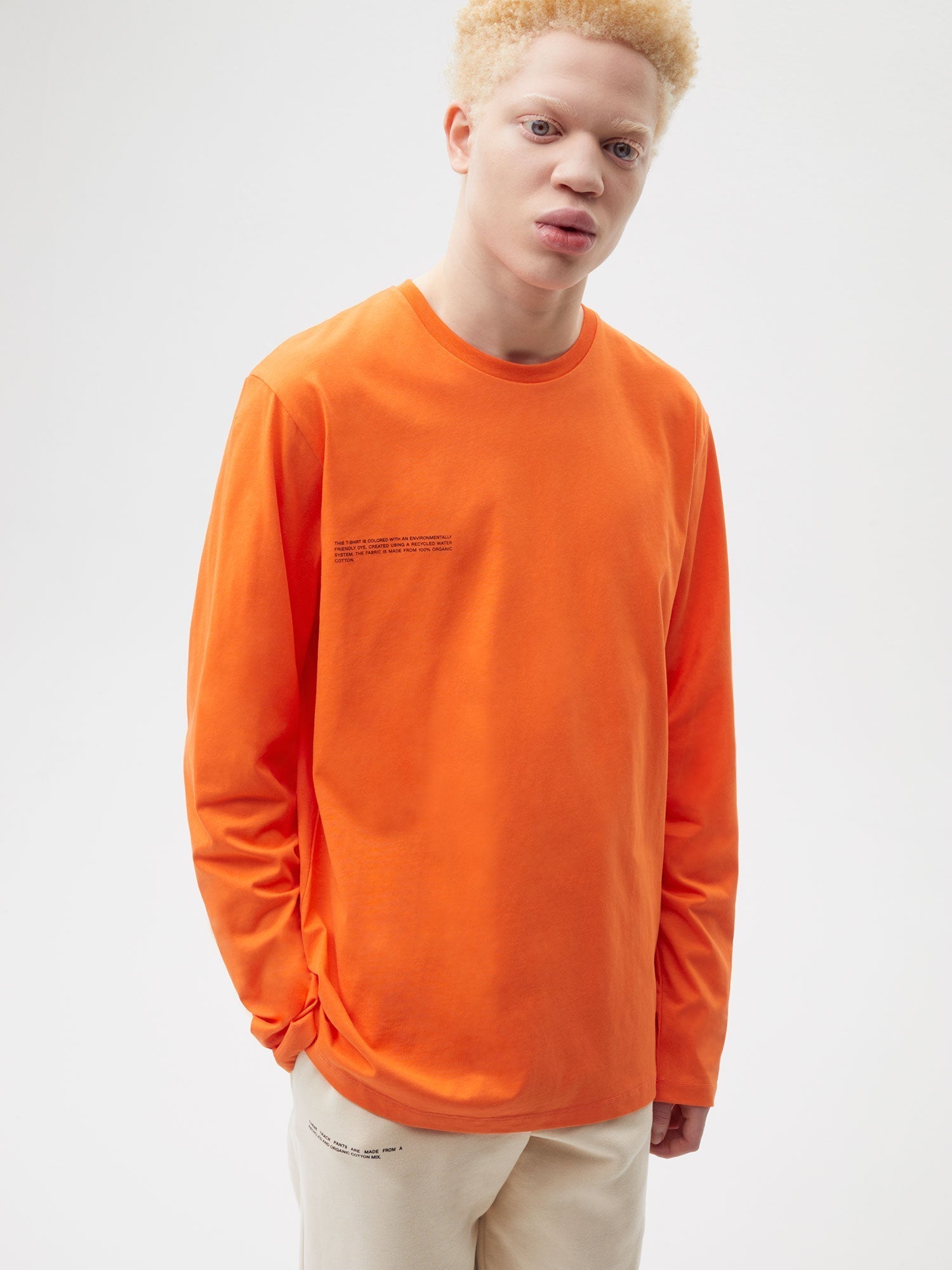 Organic Cotton Long Sleeve T Shirt Persimmon Orange Male
