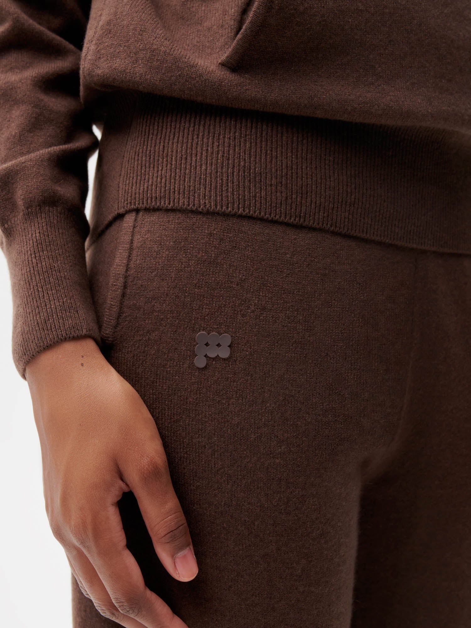 Recycled Cashmere Track Pants‚Äîchestnut brown female