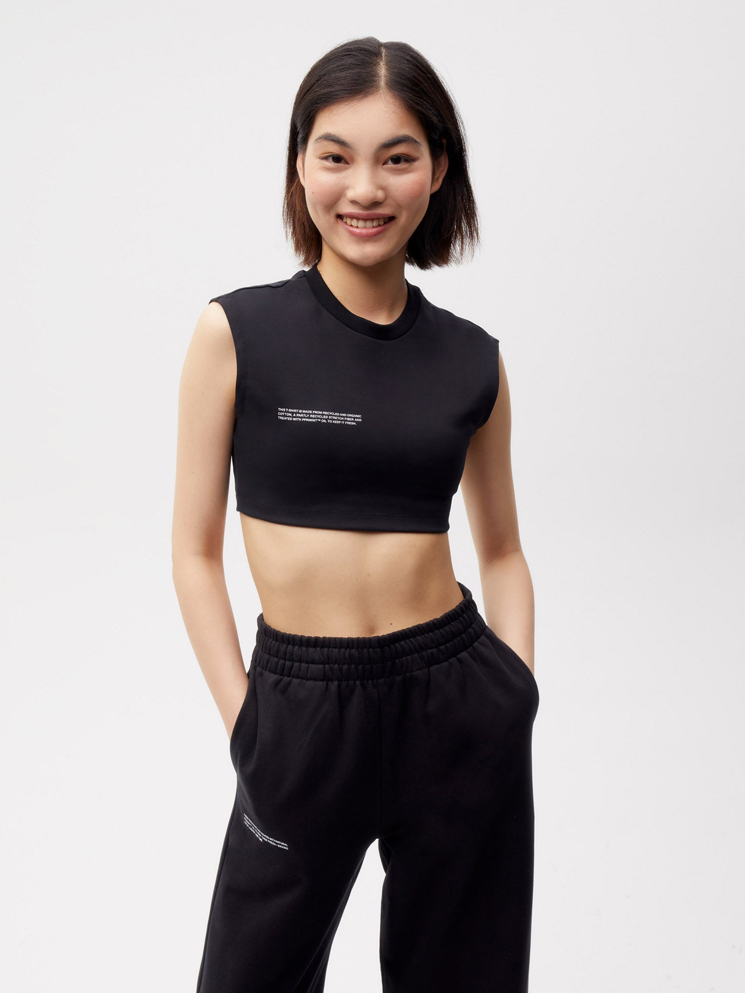 Recycled Cotton Fitted Crop T-Shirt Female