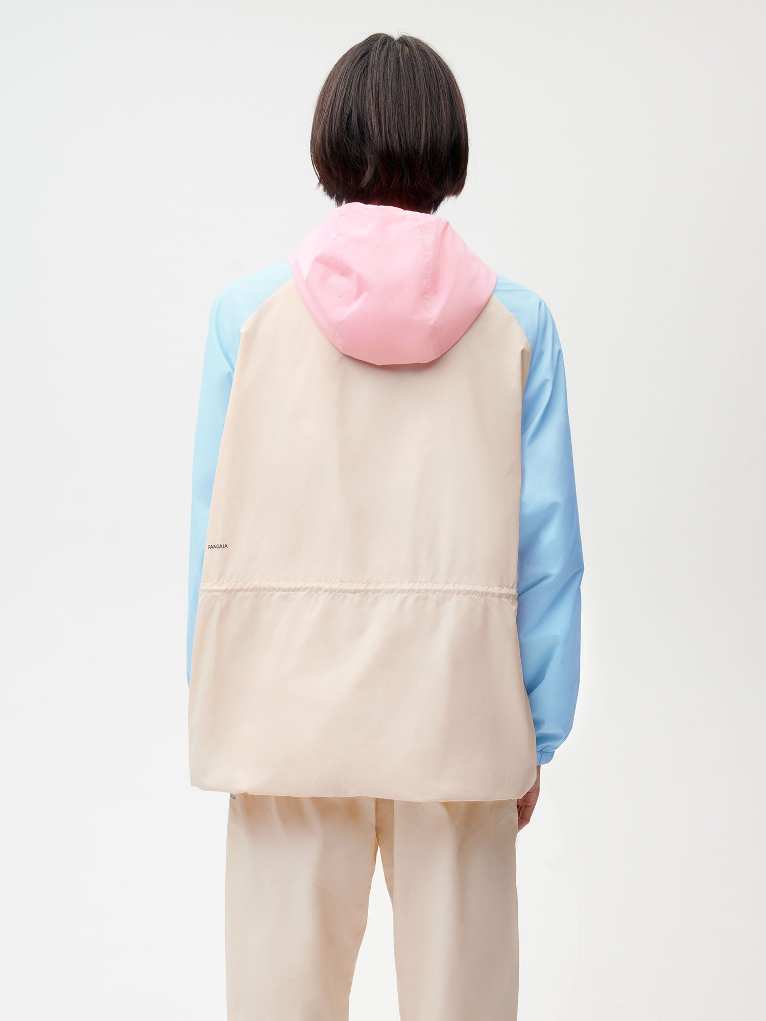 Recycled Nylon Color Block Jacket—sand male