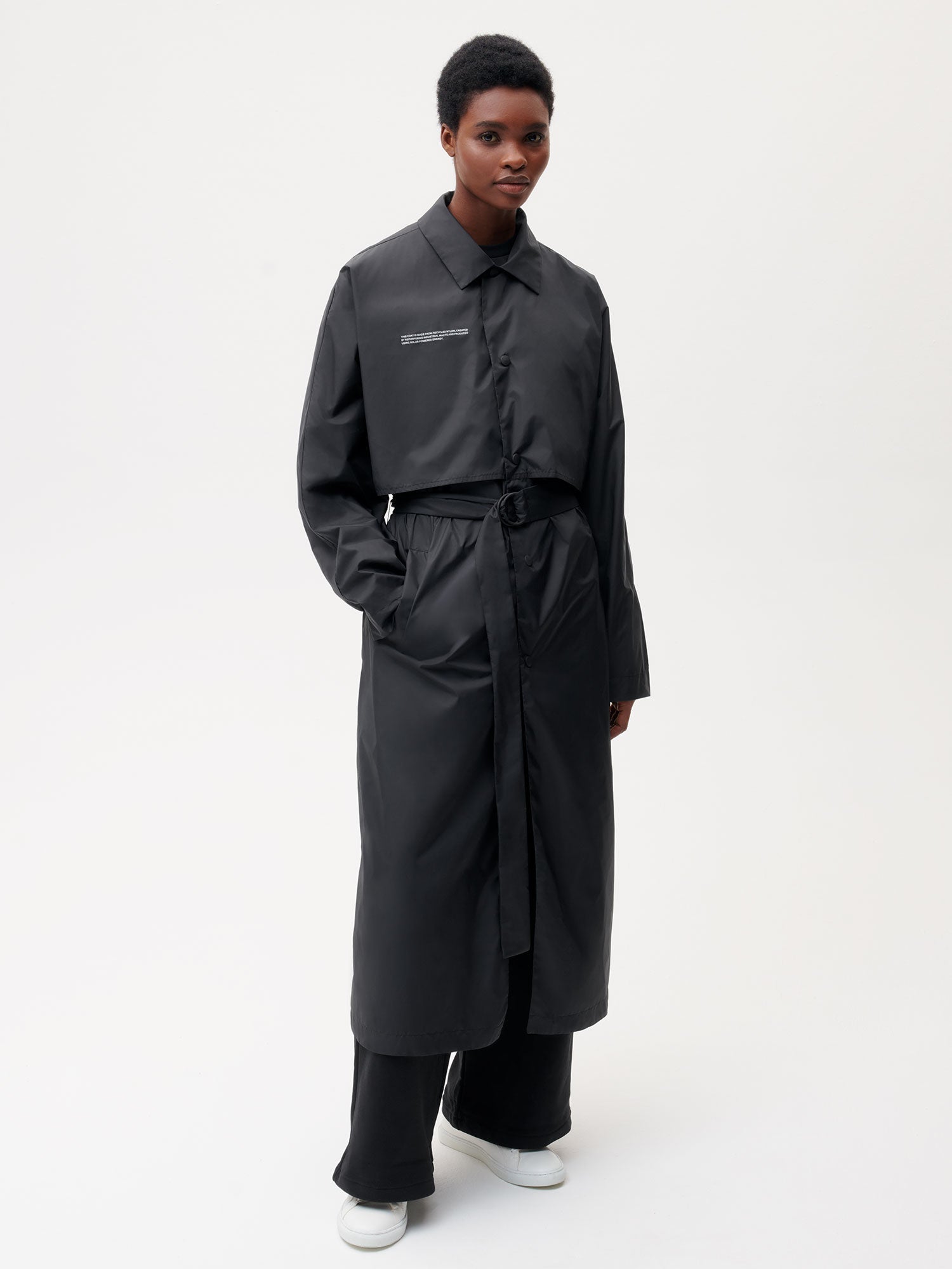 Recycled Nylon Trench Coatâ€”black female