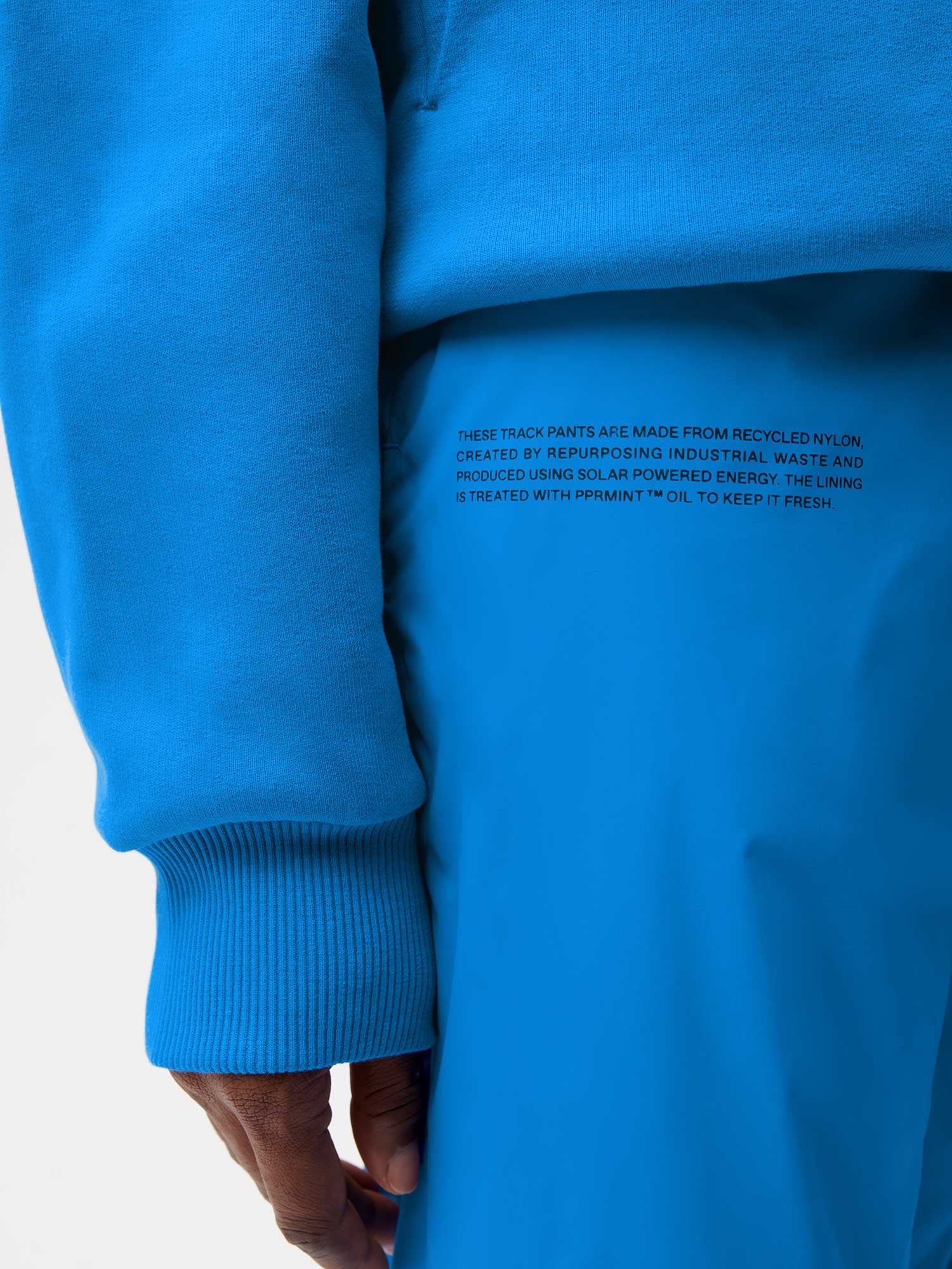 Recycled Nylon Track Pantsâ€”cerulean blue female