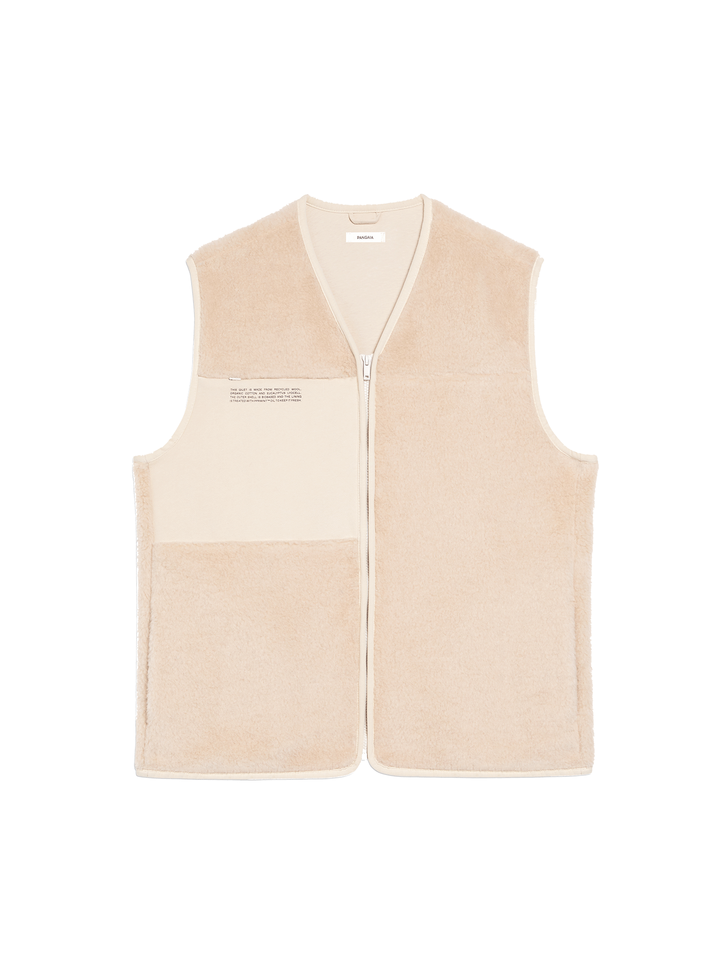 Recycled Wool Fleece Giletâ€”sand-packshot-3
