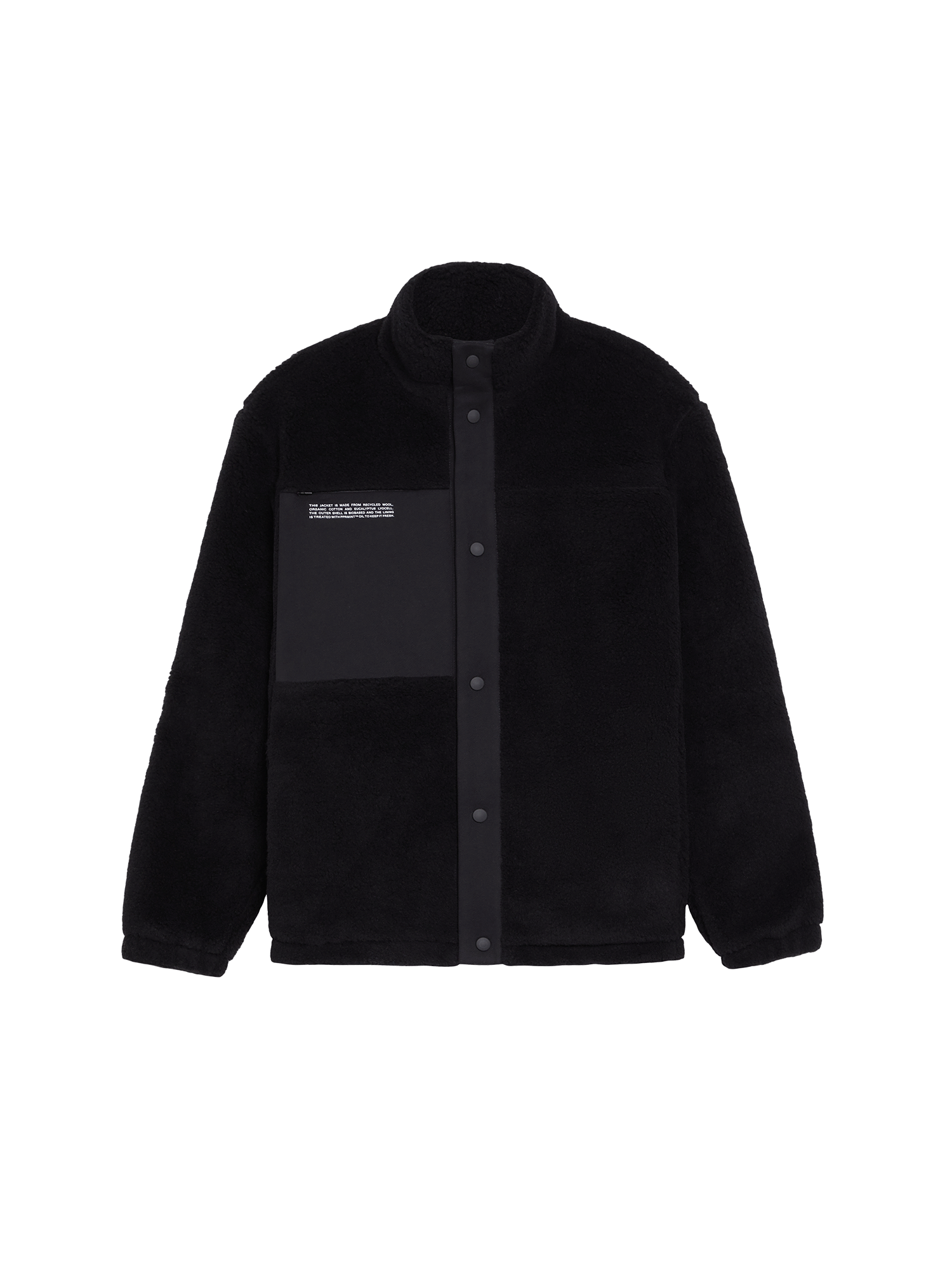 Recycled Wool Fleece Jacketâ€”black-packshot-3