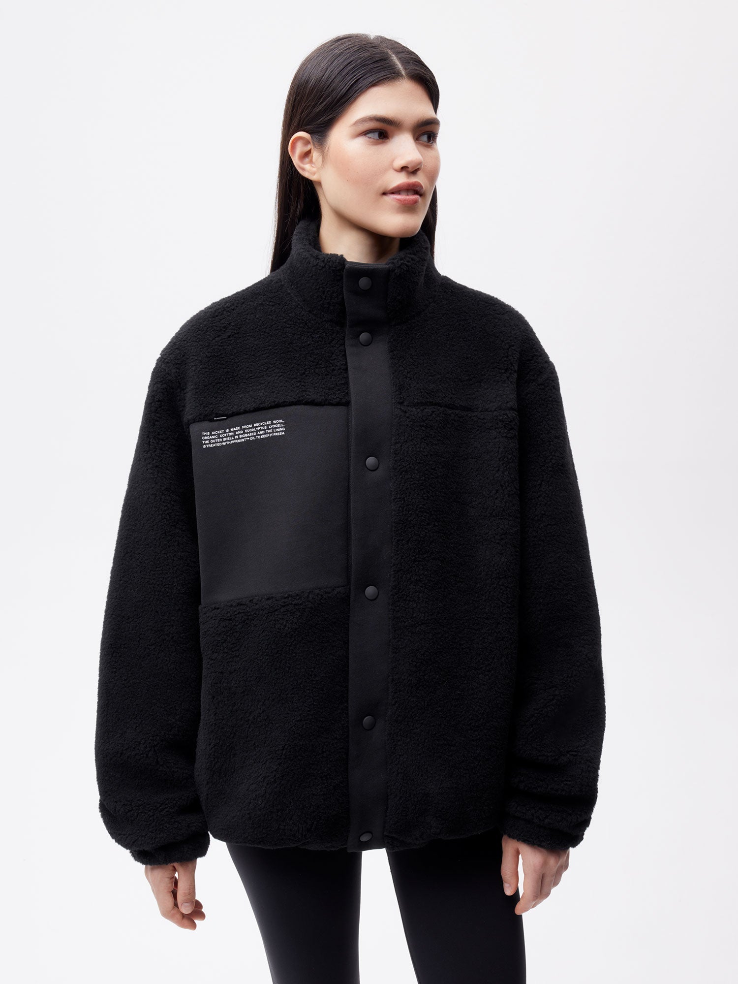 Recycled Wool Fleece Jacketâ€”black female