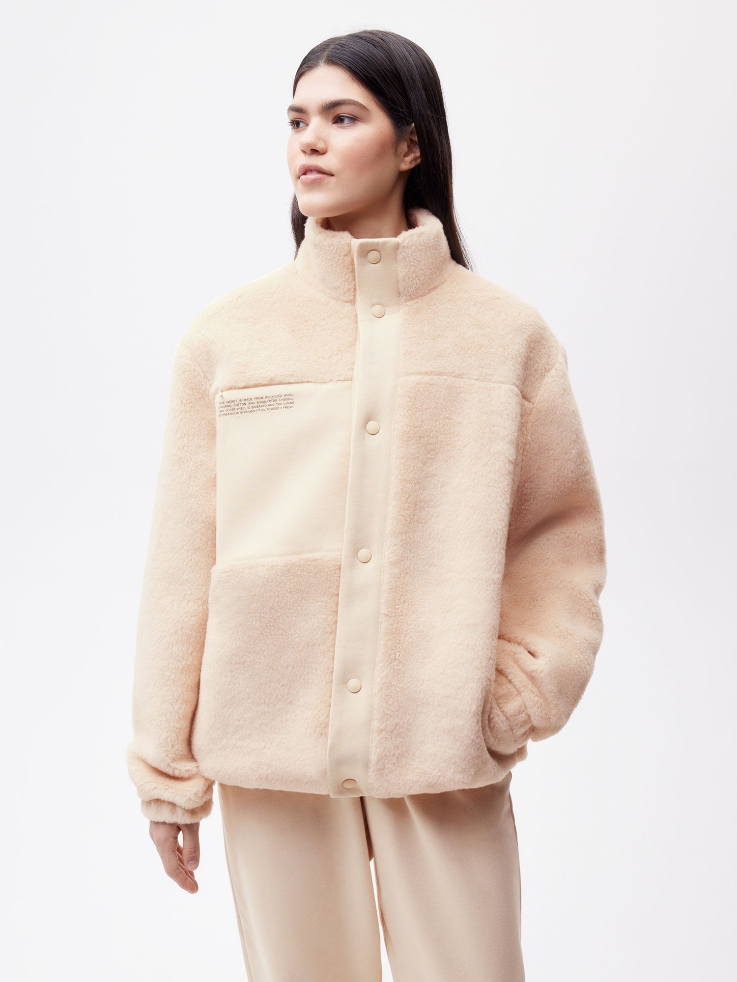 Recycled Wool Fleece Jacketâ€”sand female